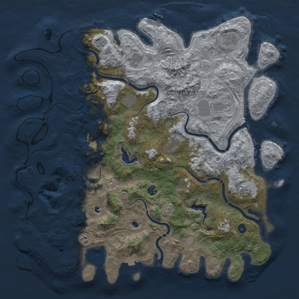 Rust Map: Procedural Map, Size: 5000, Seed: 7980071, 15 Monuments
