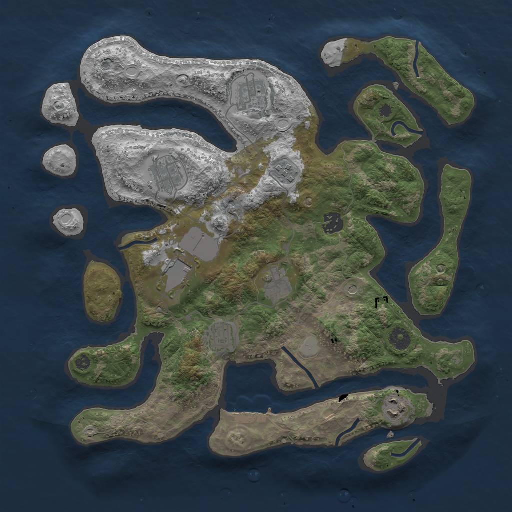 Rust Map: Procedural Map, Size: 3550, Seed: 116144, 15 Monuments