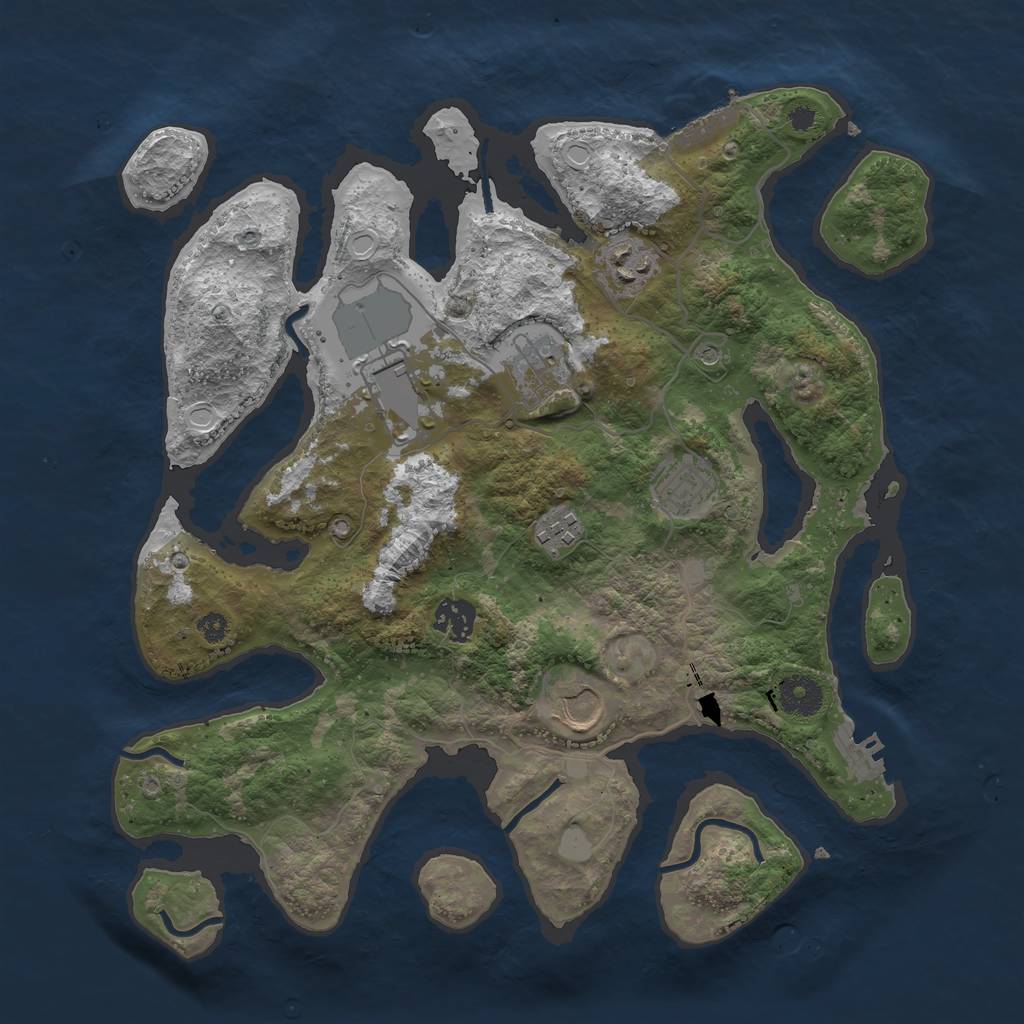 Rust Map: Procedural Map, Size: 3550, Seed: 72229, 15 Monuments