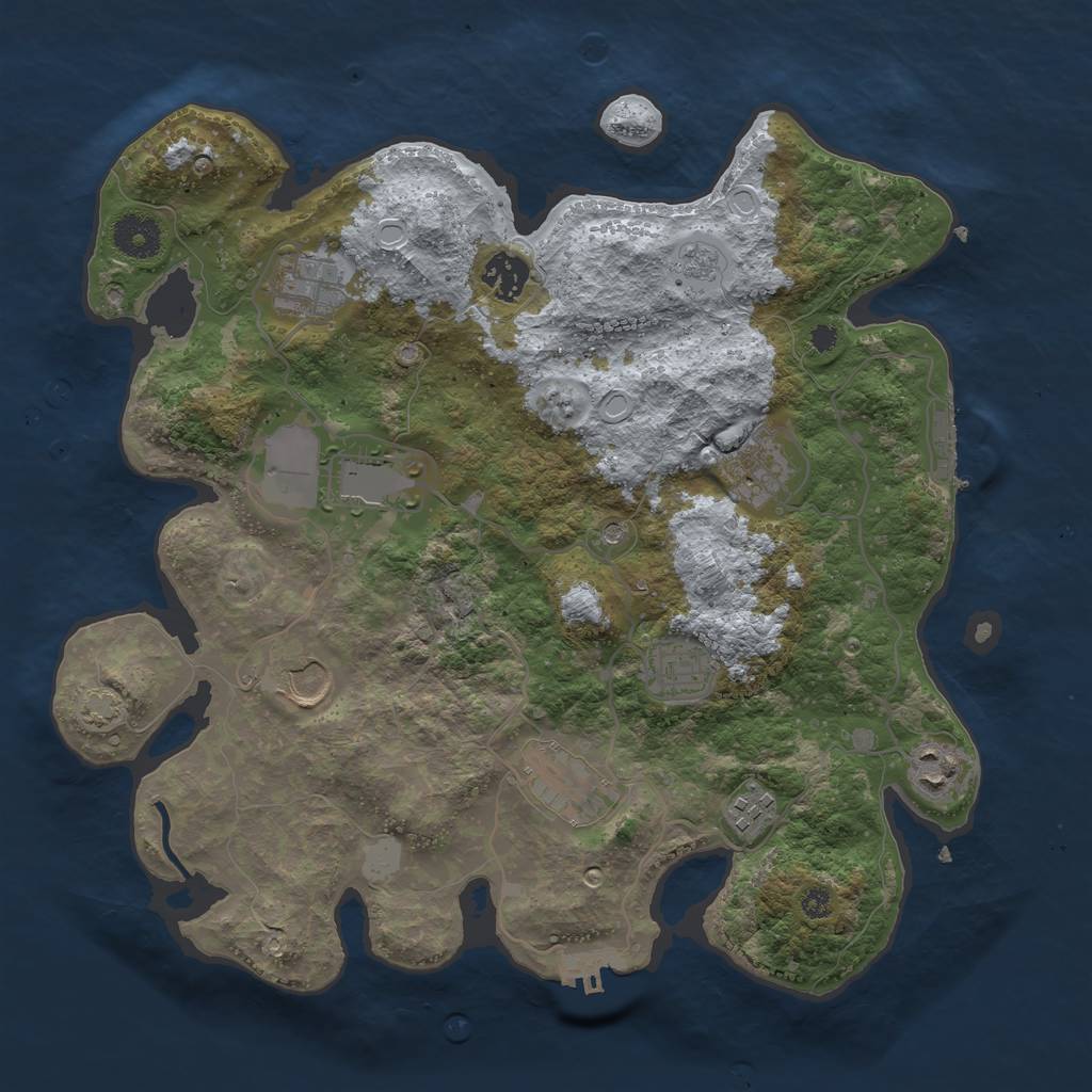 Rust Map: Procedural Map, Size: 3550, Seed: 135345, 17 Monuments