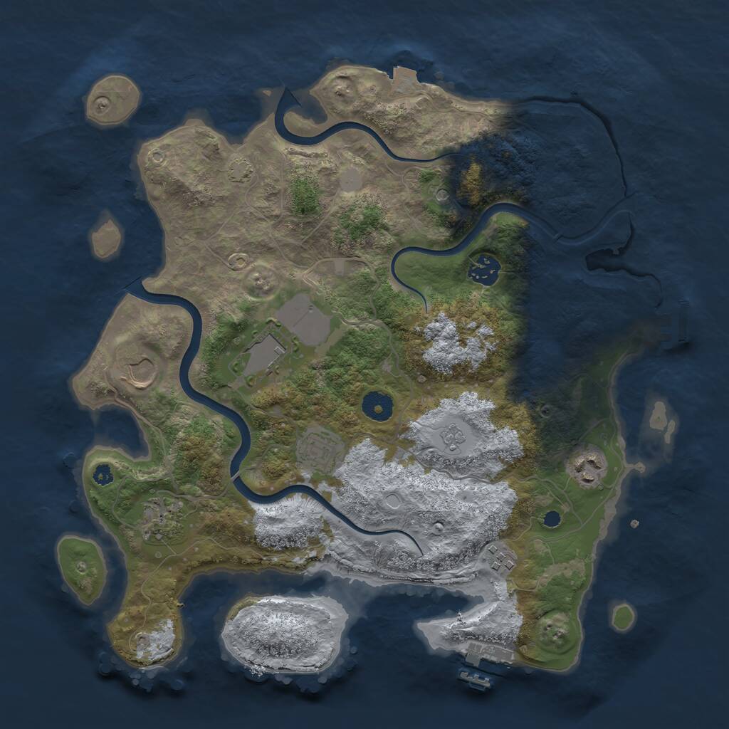 Rust Map: Procedural Map, Size: 3600, Seed: 290182636, 13 Monuments