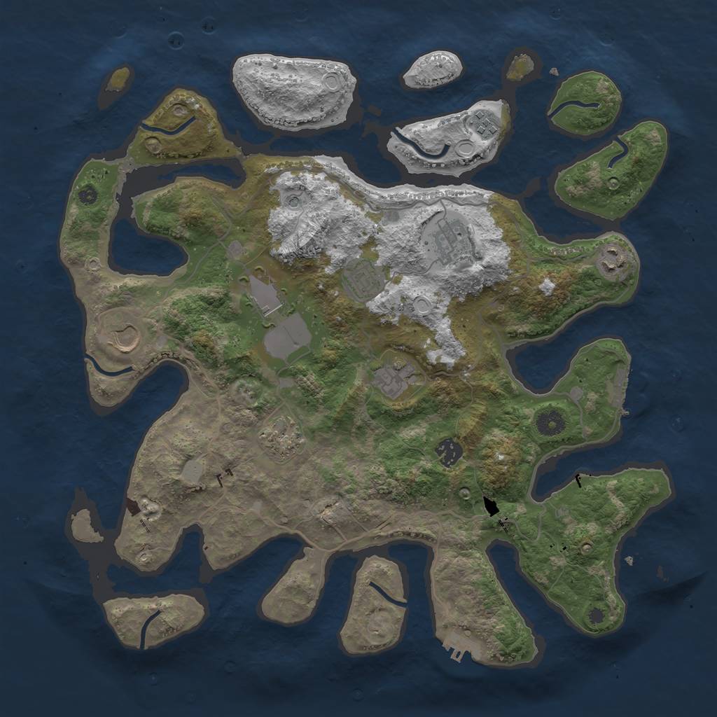 Rust Map: Procedural Map, Size: 4000, Seed: 875235, 17 Monuments