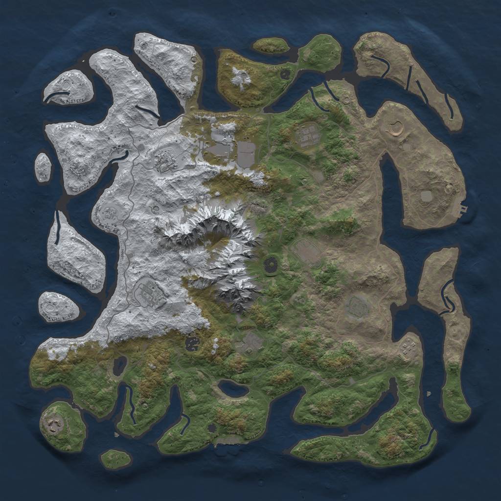 Rust Map: Procedural Map, Size: 5000, Seed: 113361, 20 Monuments