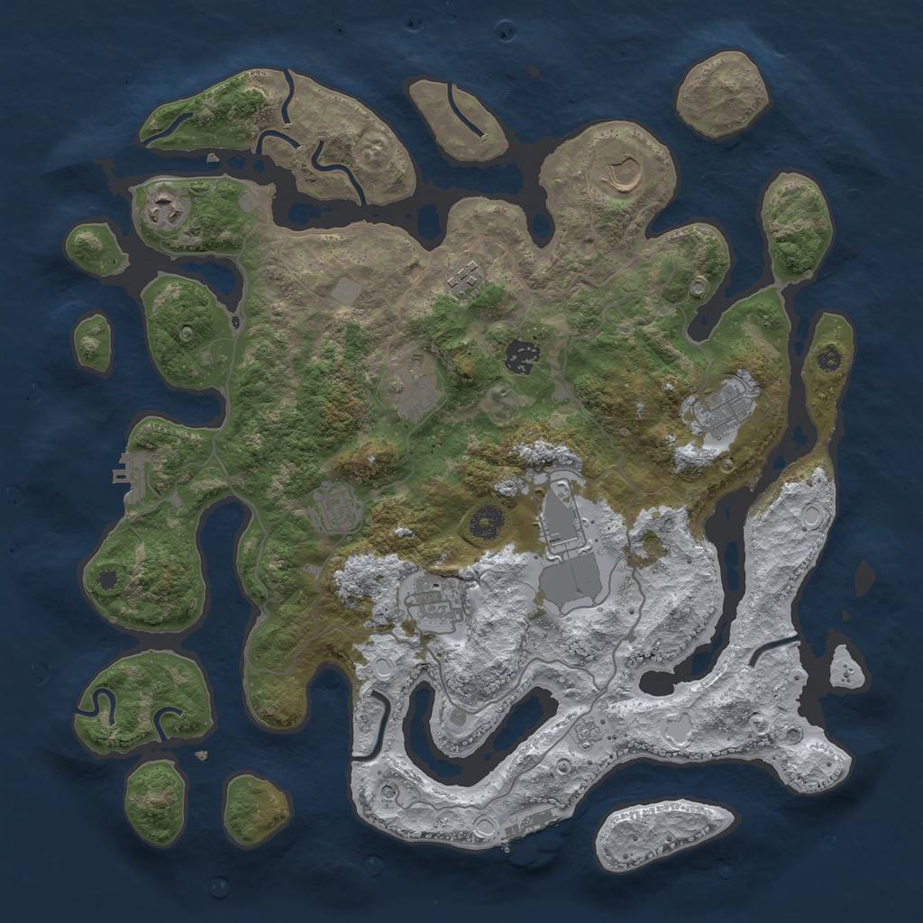 Rust Map: Procedural Map, Size: 4000, Seed: 784200, 18 Monuments