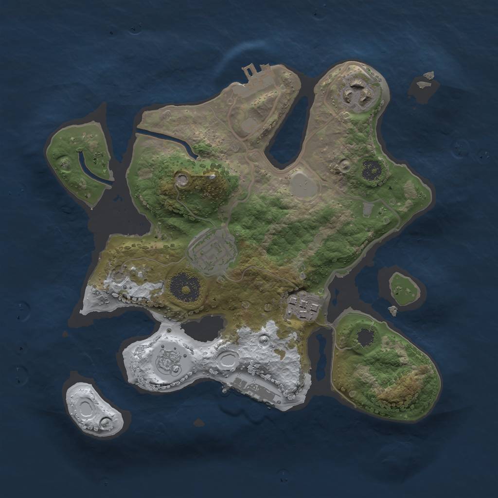 Rust Map: Procedural Map, Size: 2500, Seed: 45678934, 11 Monuments