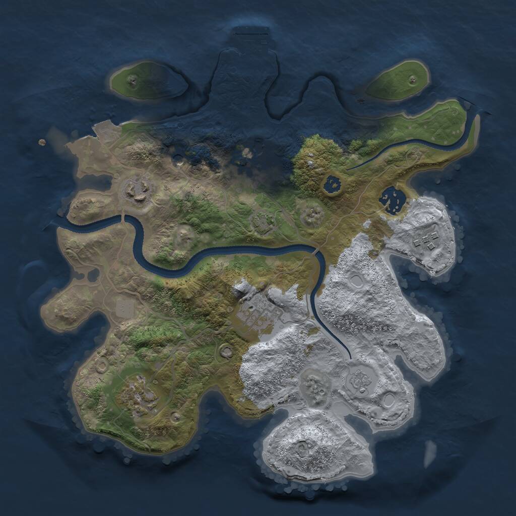 Rust Map: Procedural Map, Size: 3000, Seed: 1383848749, 11 Monuments
