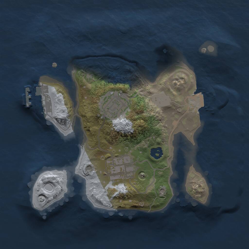 Rust Map: Procedural Map, Size: 2000, Seed: 843212, 4 Monuments