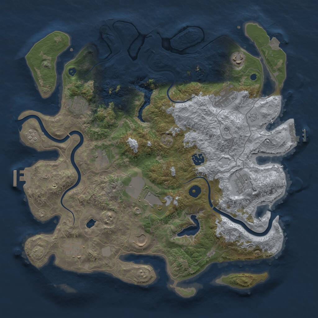 Rust Map: Procedural Map, Size: 4000, Seed: 168, 16 Monuments