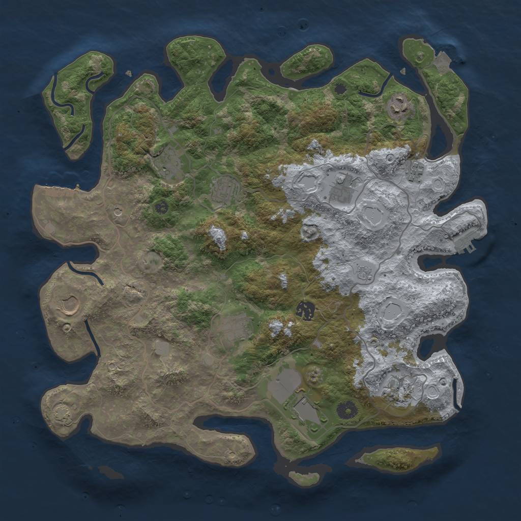 Rust Map: Procedural Map, Size: 4000, Seed: 168, 18 Monuments