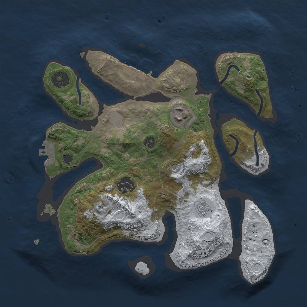 Rust Map: Procedural Map, Size: 2750, Seed: 344791058, 11 Monuments