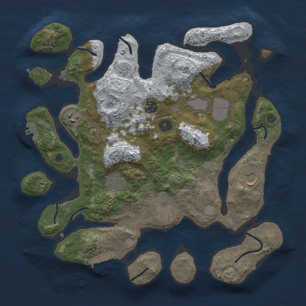 Rust Map: Procedural Map, Size: 3600, Seed: 190713956, 15 Monuments