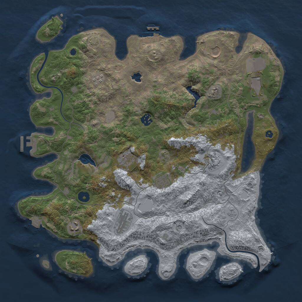 Rust Map: Procedural Map, Size: 4000, Seed: 943993, 15 Monuments
