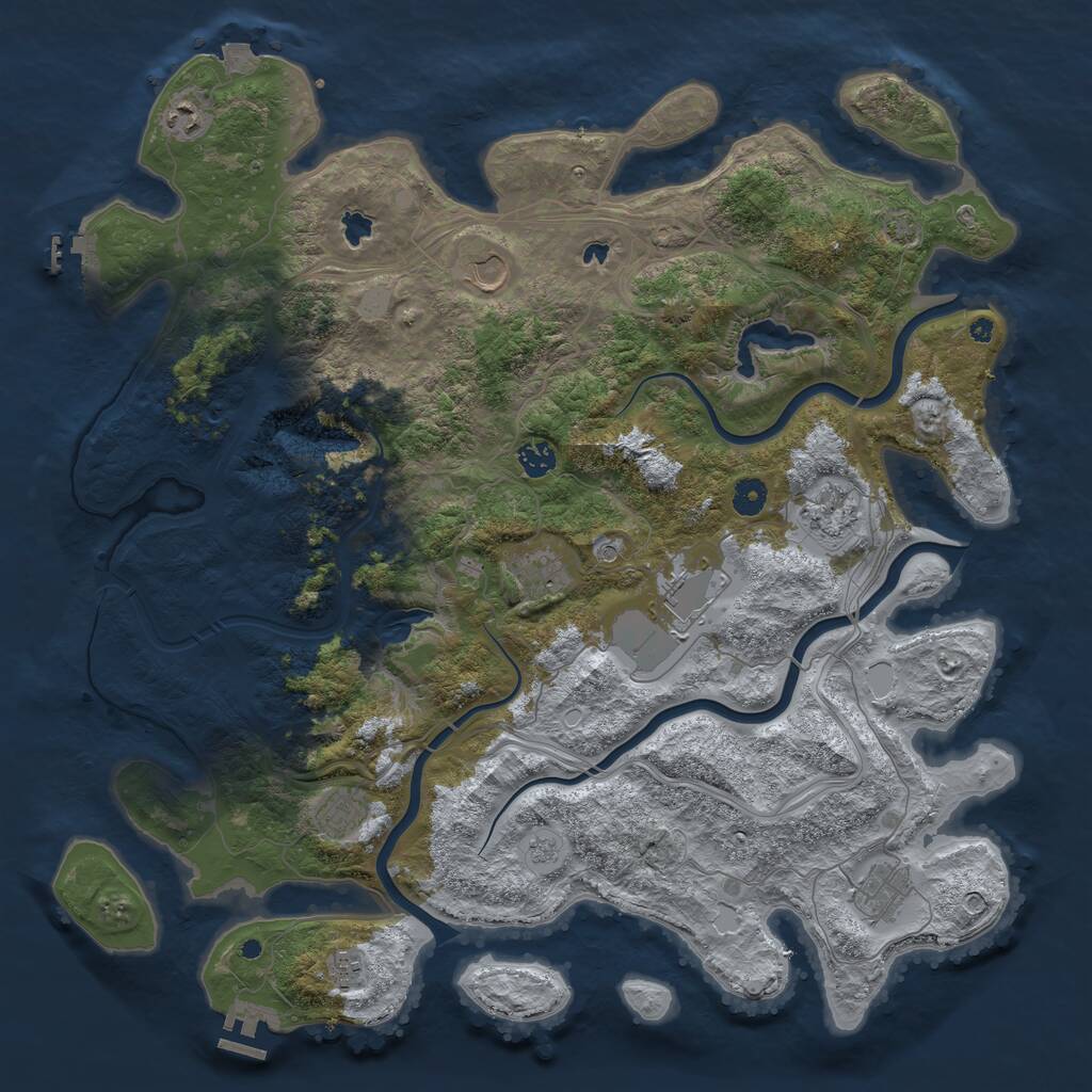 Rust Map: Procedural Map, Size: 4500, Seed: 43382192, 15 Monuments