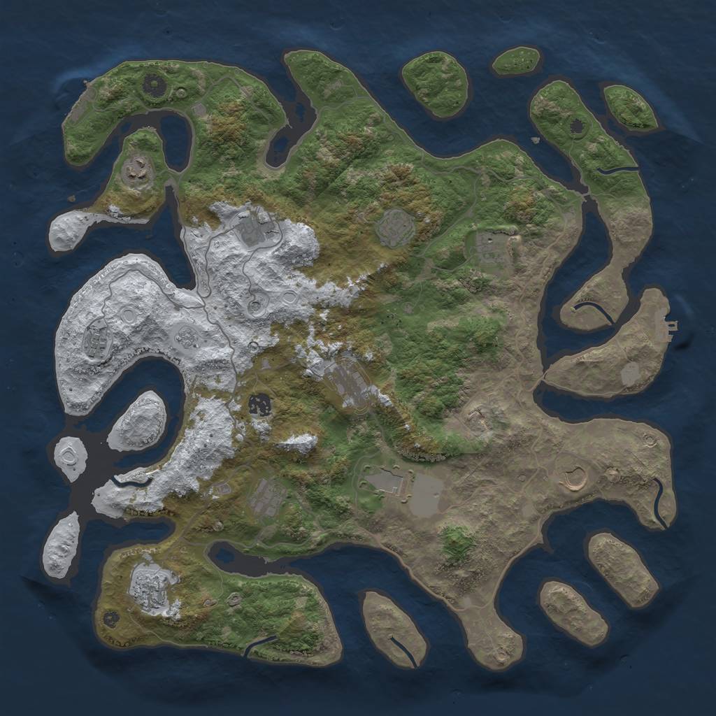 Rust Map: Procedural Map, Size: 4500, Seed: 69845740, 20 Monuments