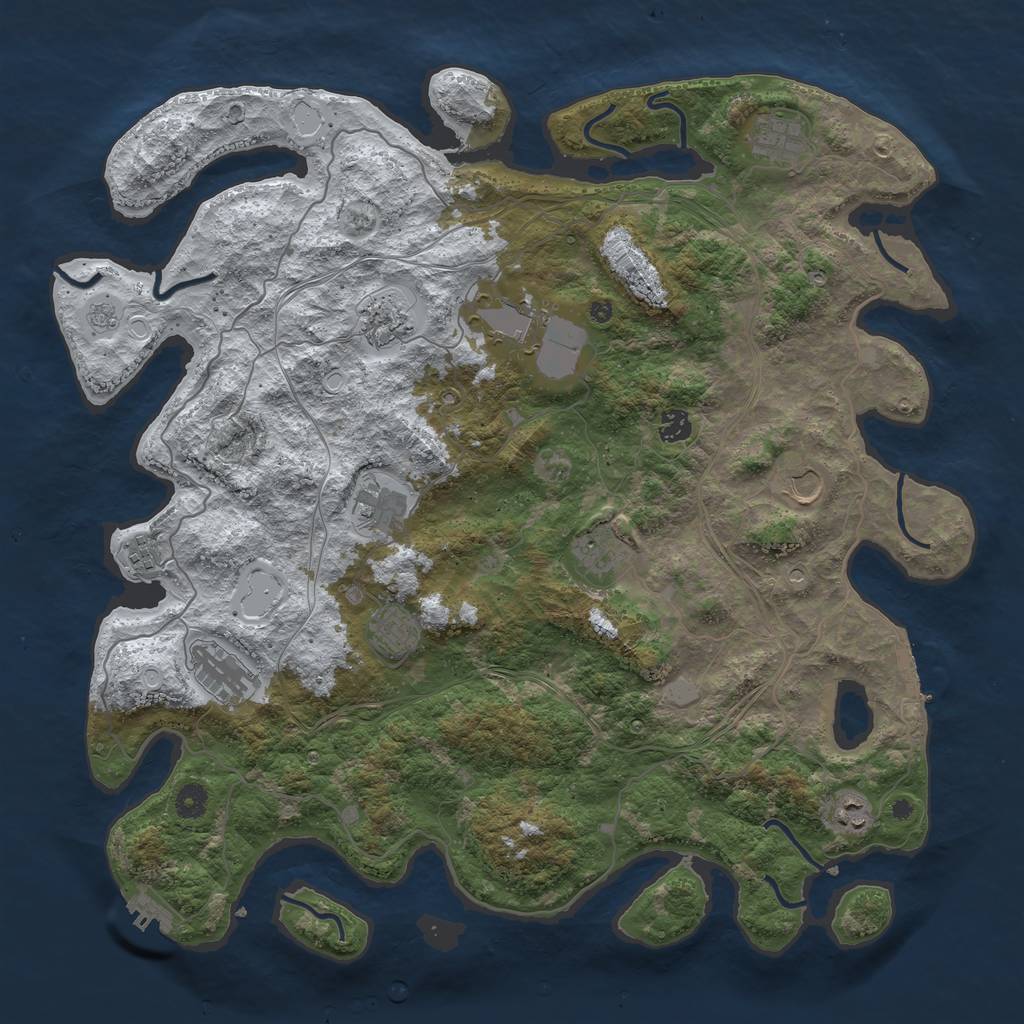 Rust Map: Procedural Map, Size: 4500, Seed: 183830756, 20 Monuments