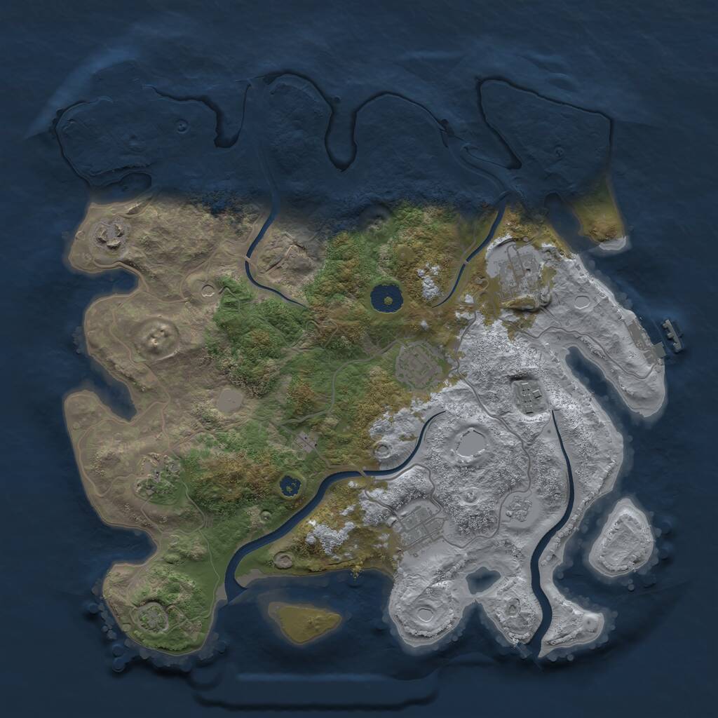 Rust Map: Procedural Map, Size: 3492, Seed: 947527055, 12 Monuments