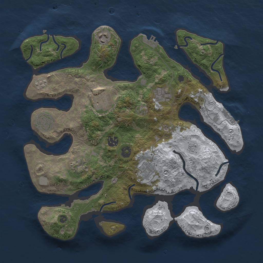 Rust Map: Procedural Map, Size: 3492, Seed: 947527055, 17 Monuments