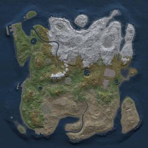 Thumbnail Rust Map: Procedural Map, Size: 3500, Seed: 1098872928, 12 Monuments