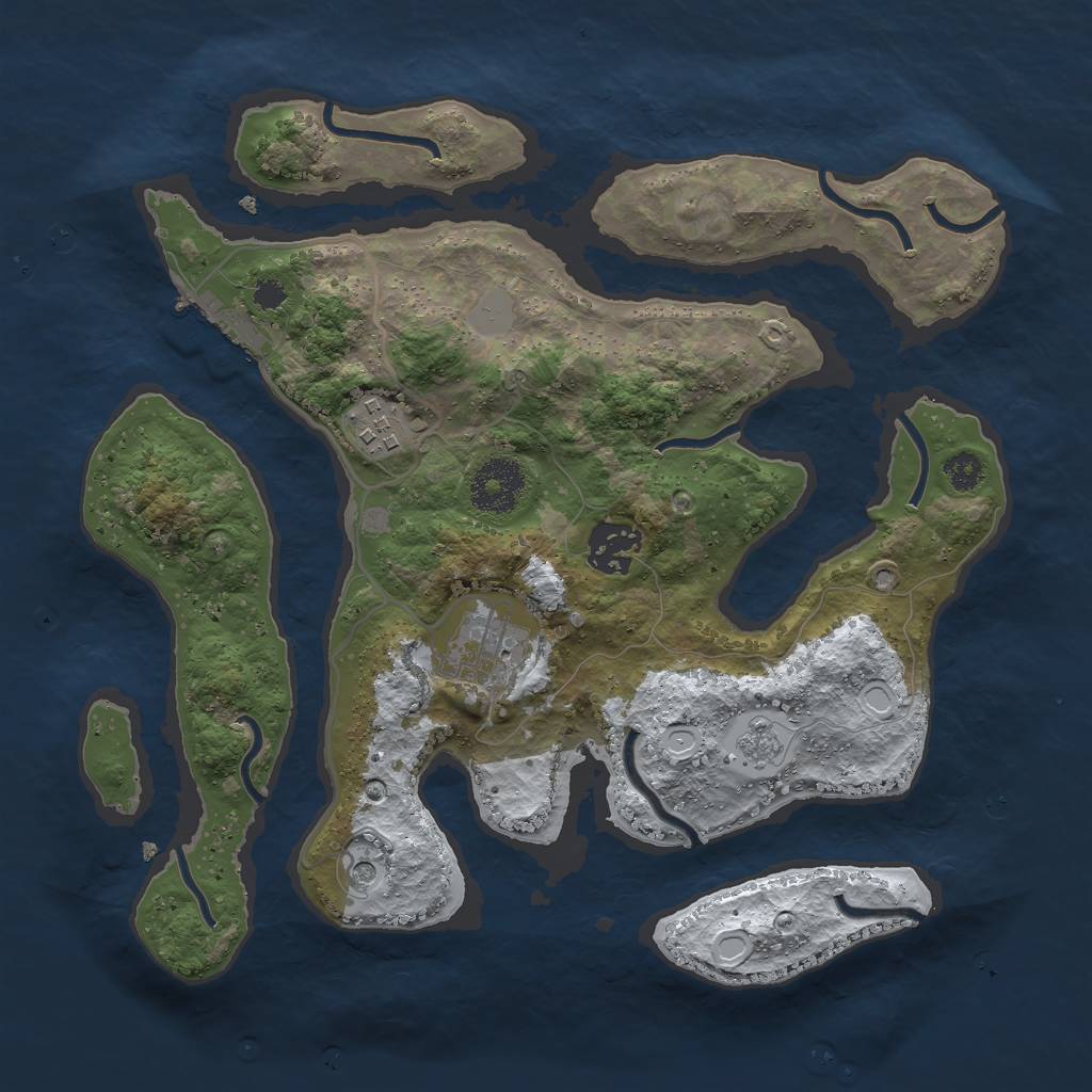 Rust Map: Procedural Map, Size: 3000, Seed: 95801227, 11 Monuments