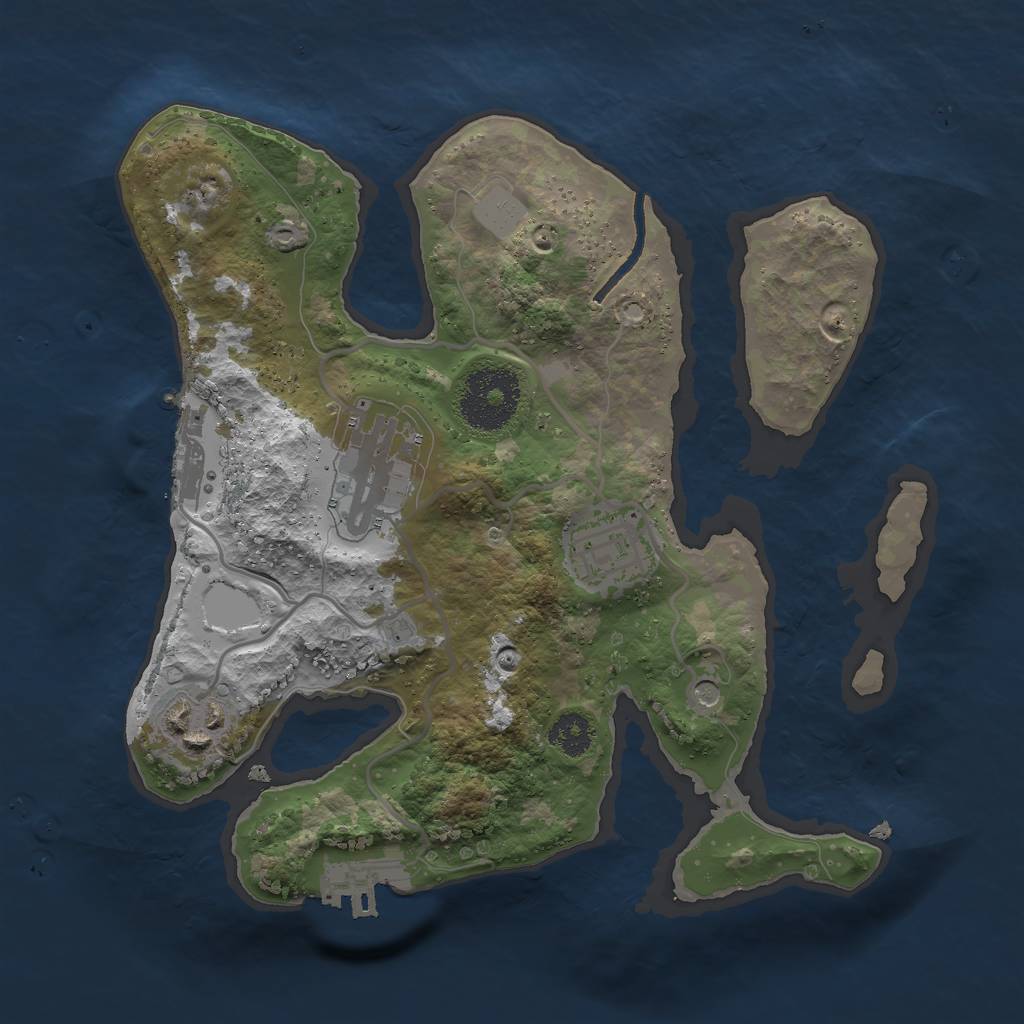 Rust Map: Procedural Map, Size: 2500, Seed: 958969339, 11 Monuments