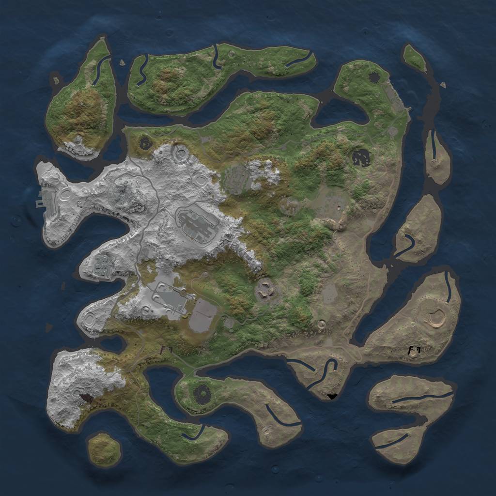 Rust Map: Procedural Map, Size: 4000, Seed: 15198401, 16 Monuments