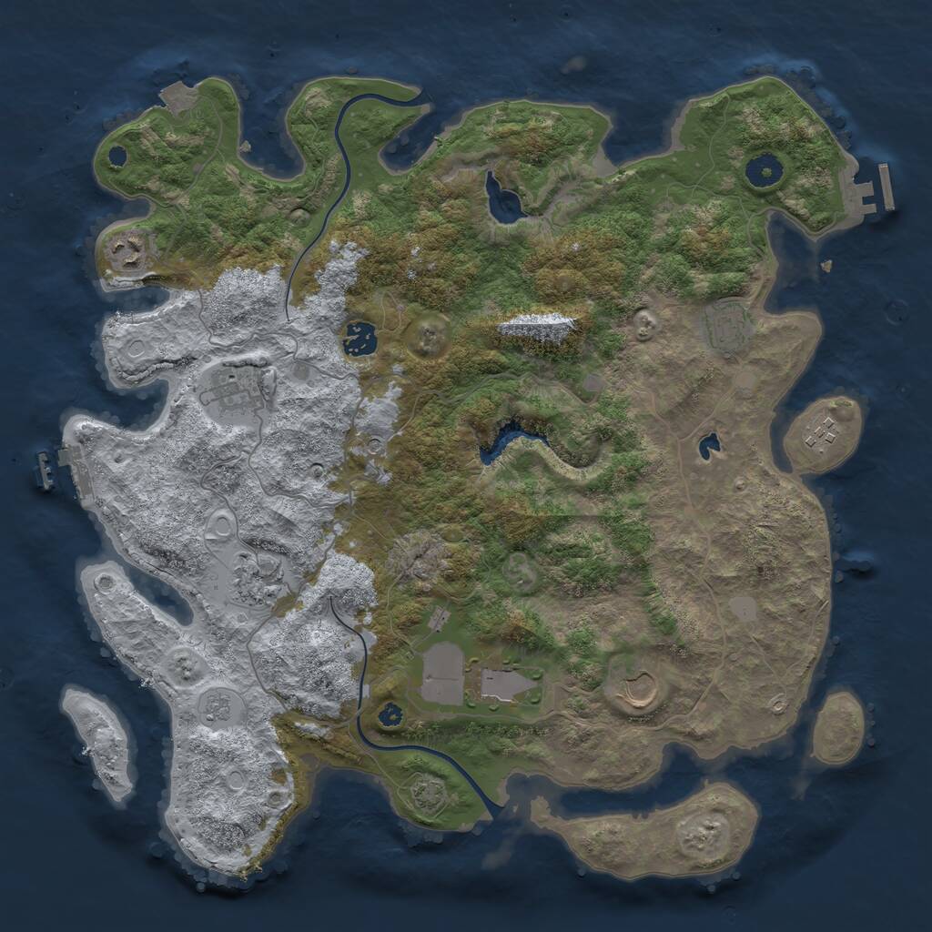 Rust Map: Procedural Map, Size: 4000, Seed: 59321, 14 Monuments