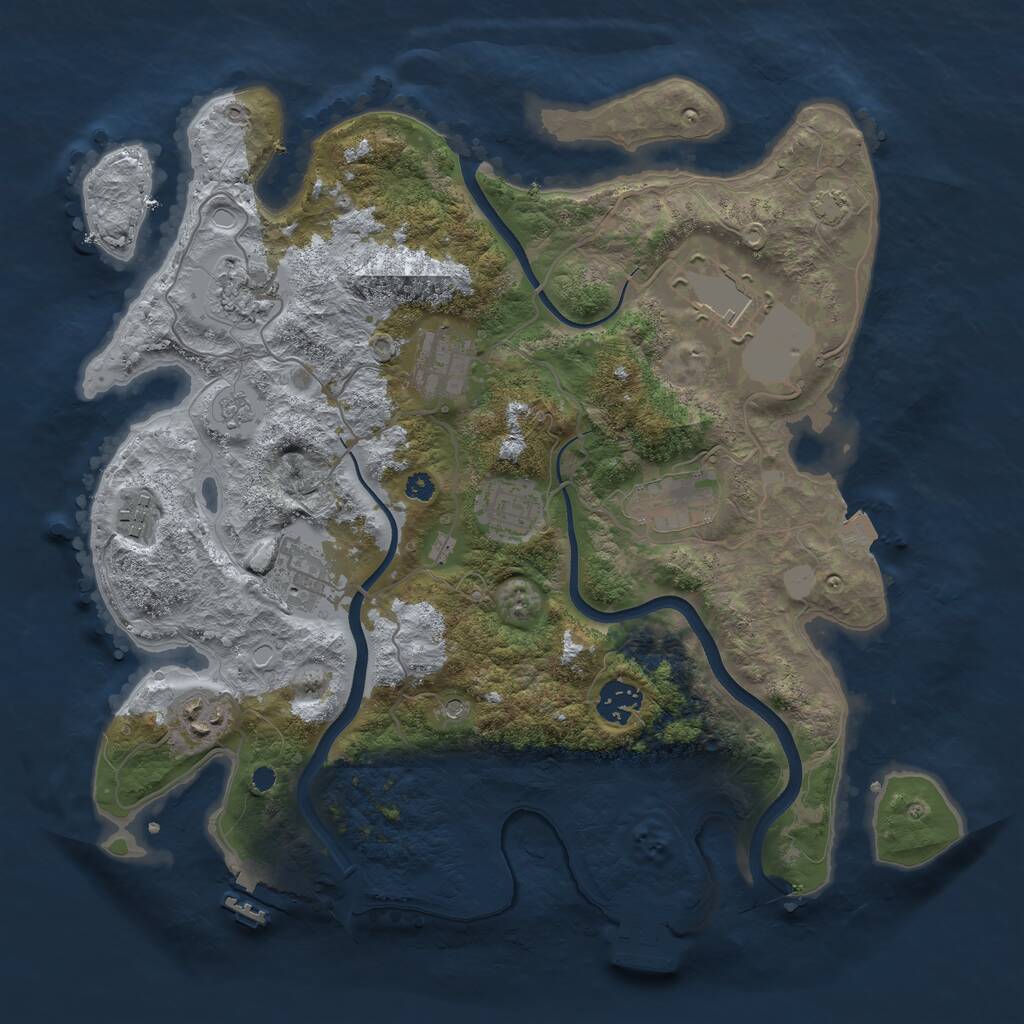 Rust Map: Procedural Map, Size: 3550, Seed: 926140, 15 Monuments