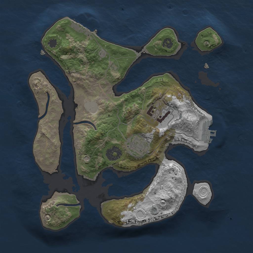 Rust Map: Procedural Map, Size: 2500, Seed: 10, 9 Monuments