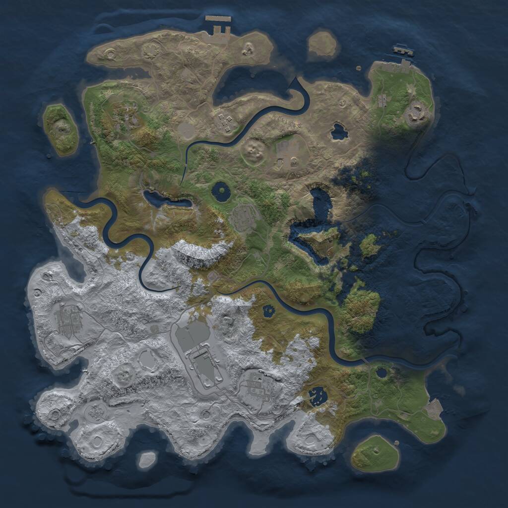 Rust Map: Procedural Map, Size: 4000, Seed: 836193011, 15 Monuments
