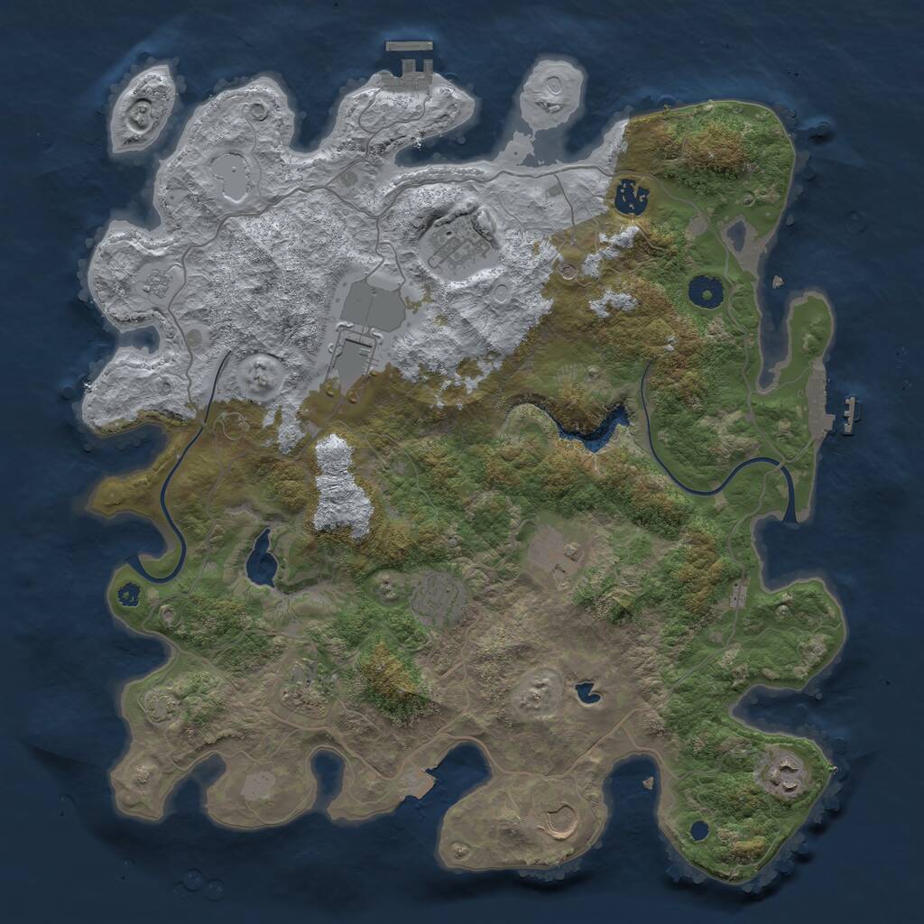 Rust Map: Procedural Map, Size: 4000, Seed: 672710, 14 Monuments