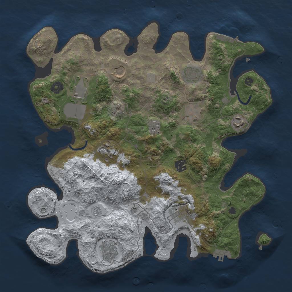 Rust Map: Procedural Map, Size: 3550, Seed: 16681, 19 Monuments