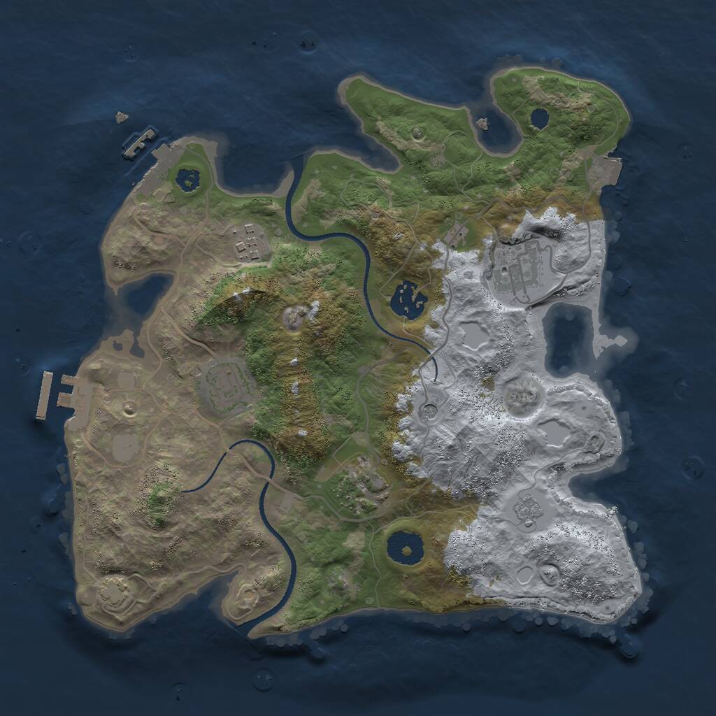 Rust Map: Procedural Map, Size: 3000, Seed: 113493583, 11 Monuments