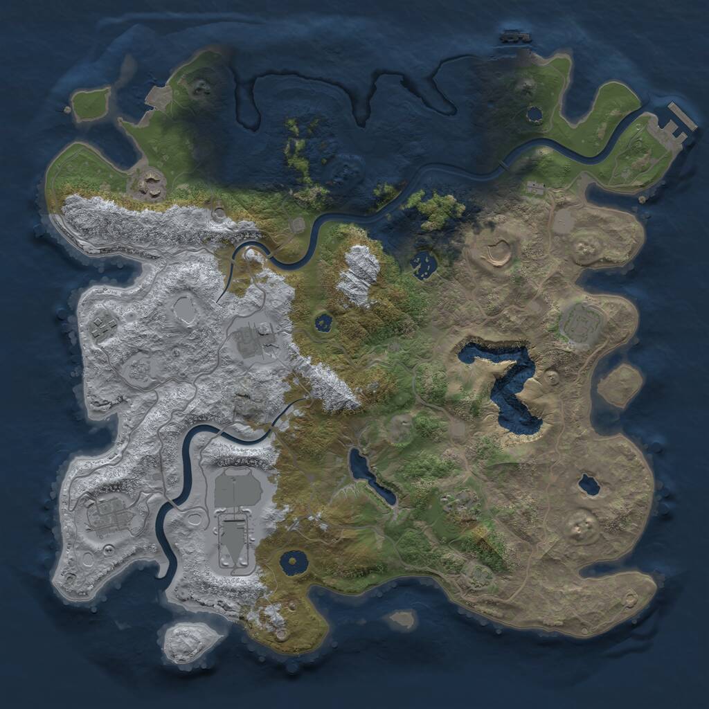 Rust Map: Procedural Map, Size: 4000, Seed: 158448, 15 Monuments