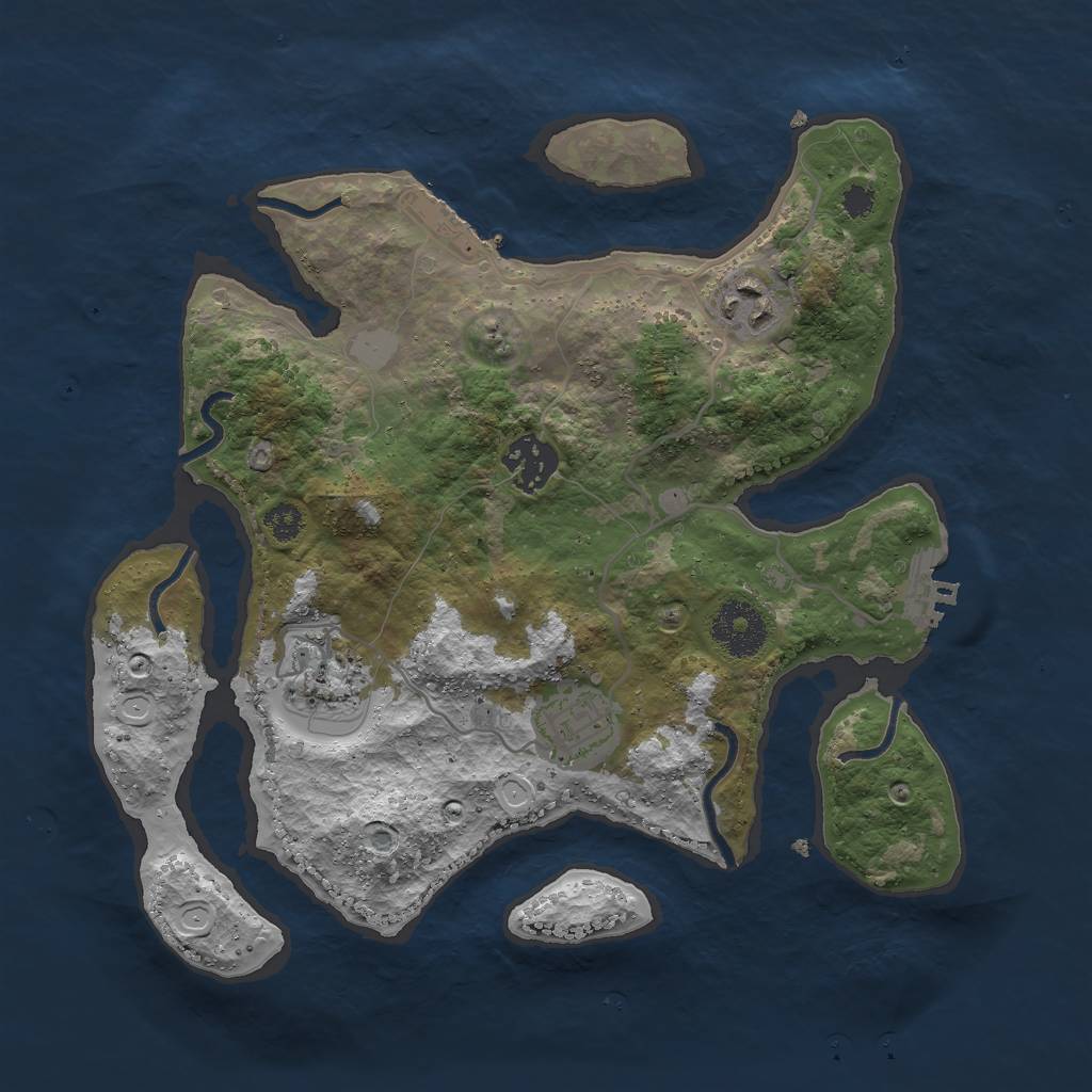 Rust Map: Procedural Map, Size: 3000, Seed: 229667056, 11 Monuments