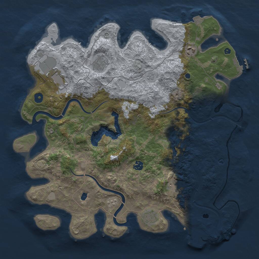 Rust Map: Procedural Map, Size: 4000, Seed: 746510, 13 Monuments