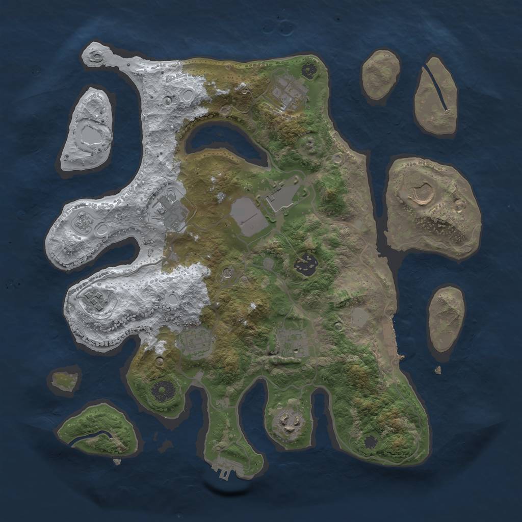 Rust Map: Procedural Map, Size: 3500, Seed: 21123024, 18 Monuments