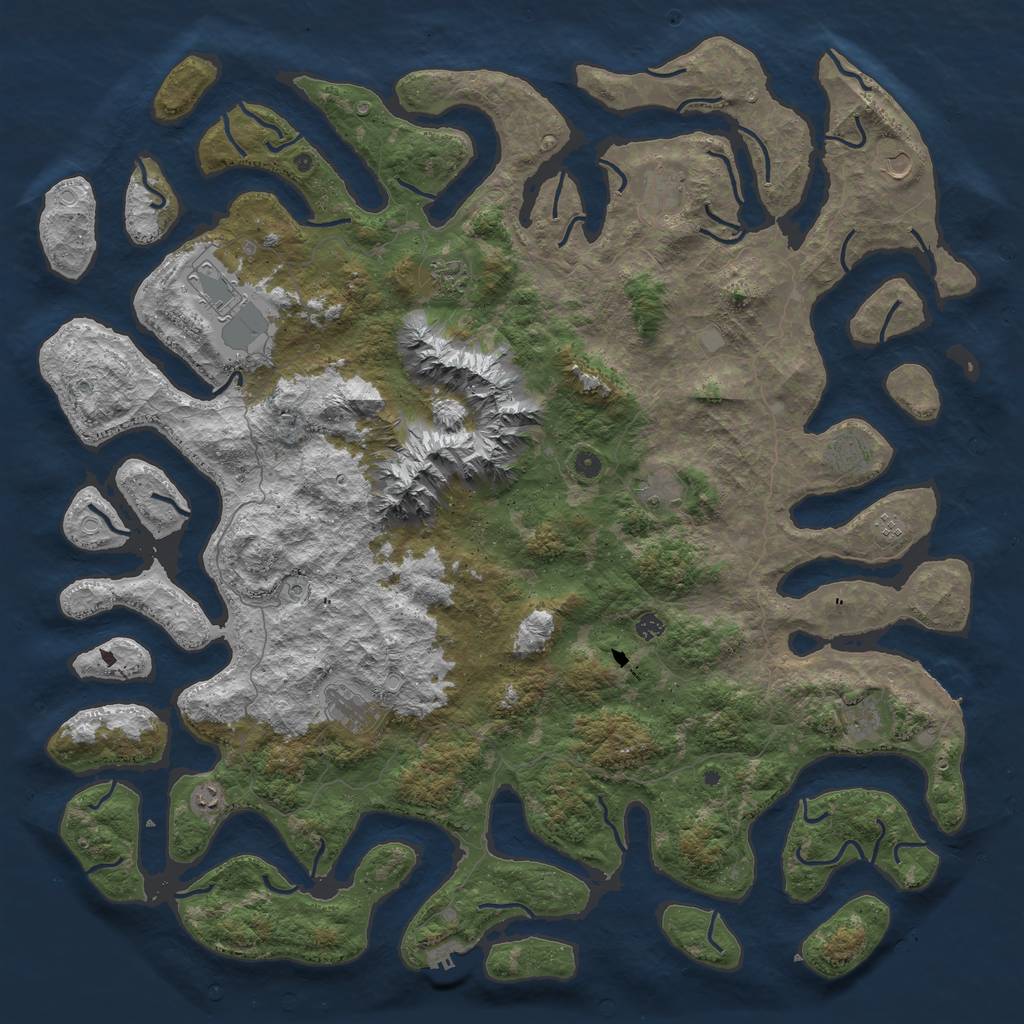 Rust Map: Procedural Map, Size: 5800, Seed: 123456, 19 Monuments