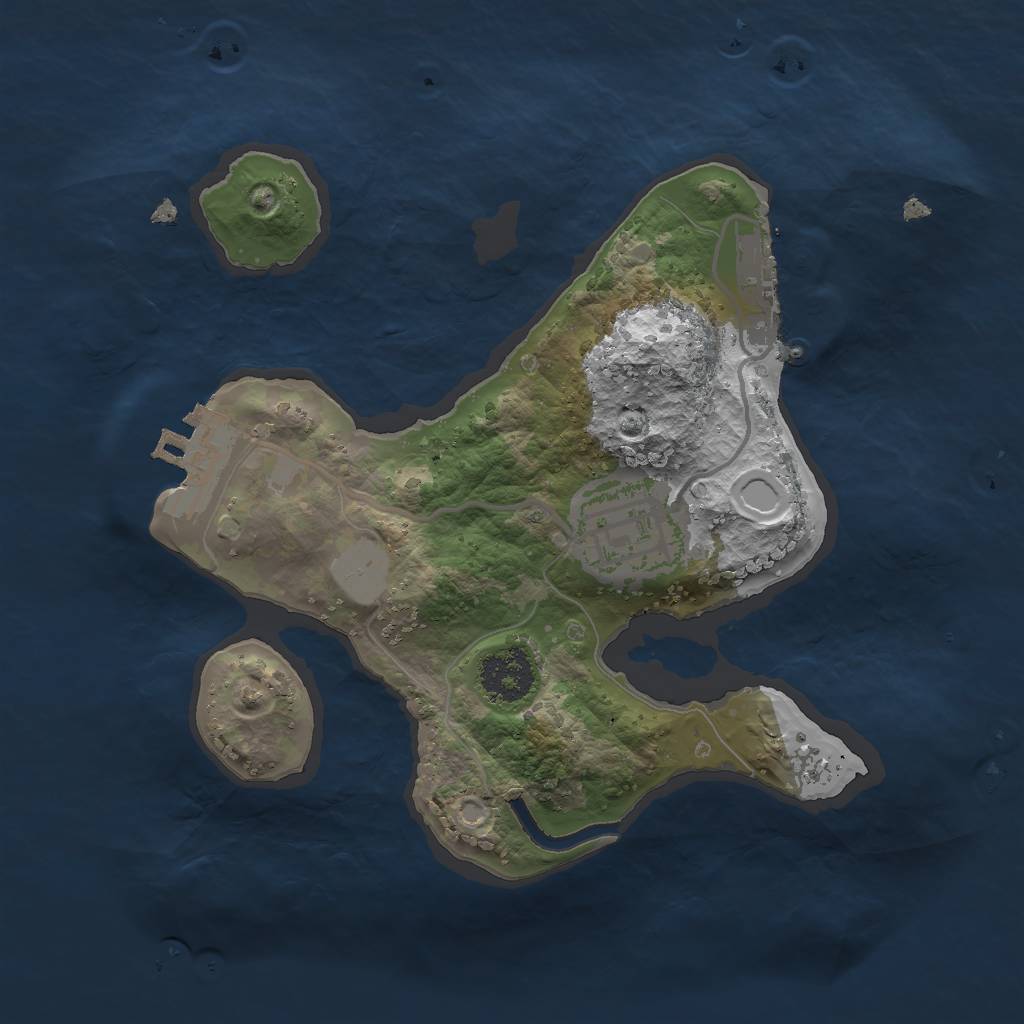 Rust Map: Procedural Map, Size: 2000, Seed: 36251, 8 Monuments