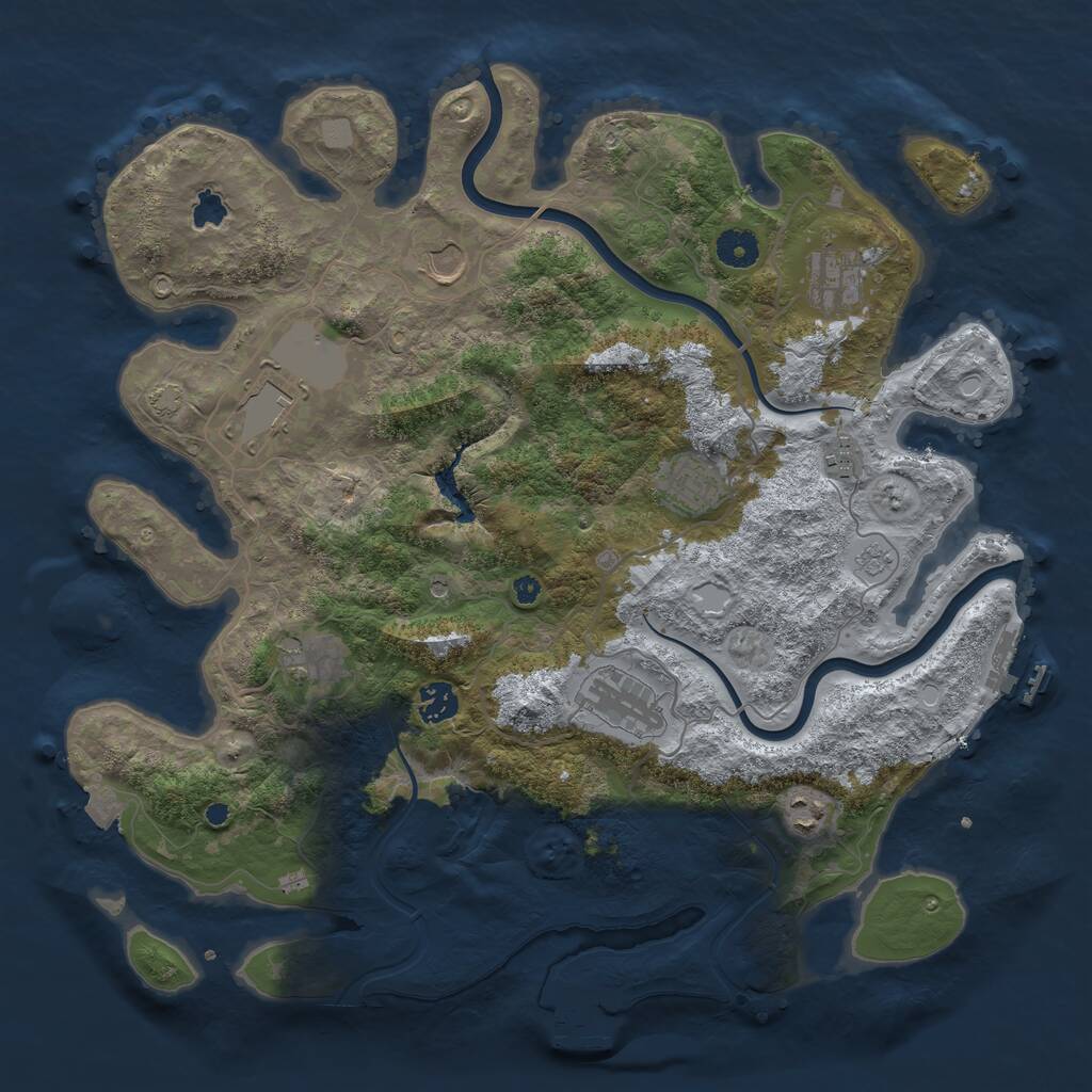 Rust Map: Procedural Map, Size: 4000, Seed: 191908612, 15 Monuments