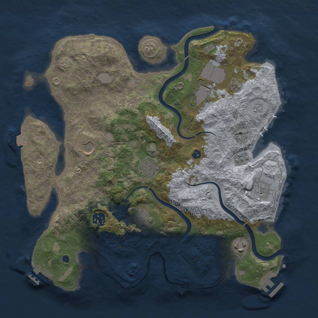 Rust Map: Procedural Map, Size: 3550, Seed: 978985, 14 Monuments