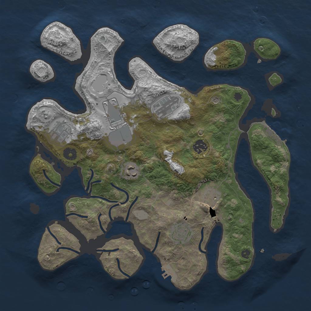 Rust Map: Procedural Map, Size: 3500, Seed: 88741, 15 Monuments
