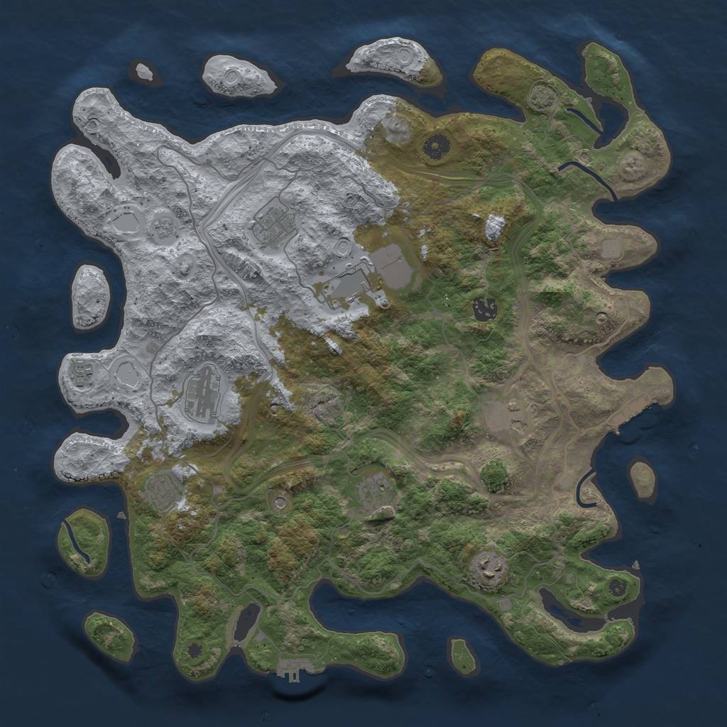 Rust Map: Procedural Map, Size: 4250, Seed: 870, 17 Monuments