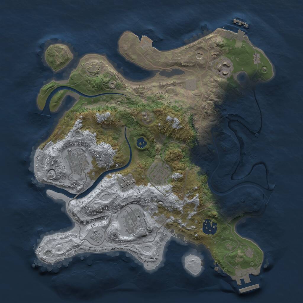 Rust Map: Procedural Map, Size: 3000, Seed: 445986, 12 Monuments