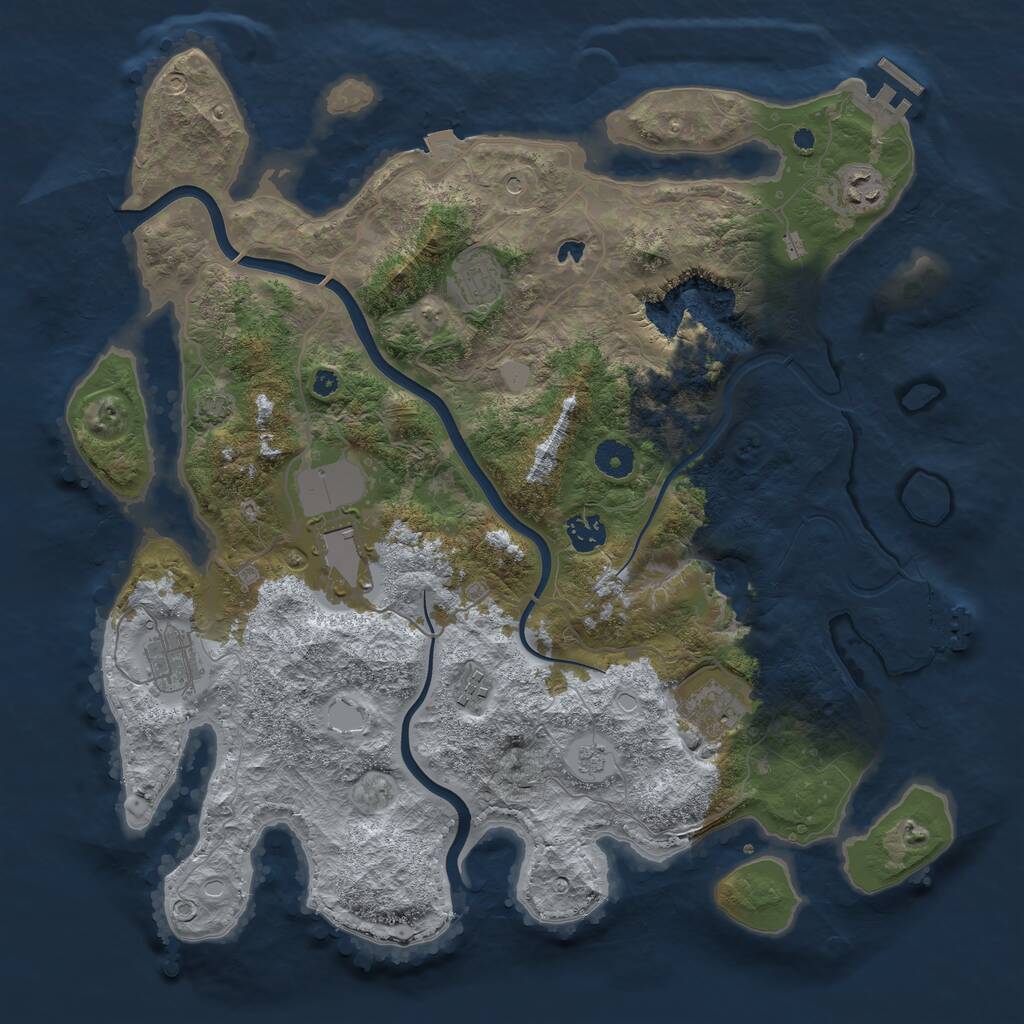 Rust Map: Procedural Map, Size: 4000, Seed: 311444, 13 Monuments