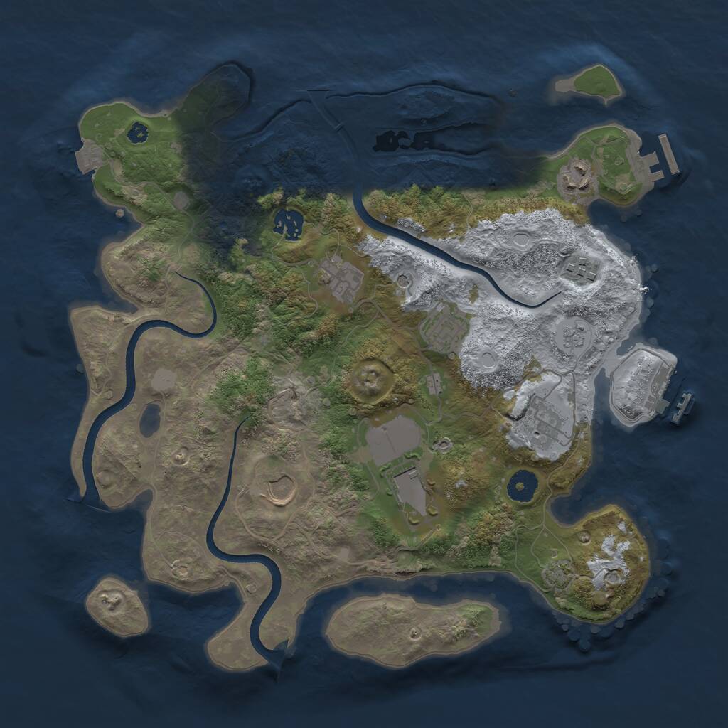 Rust Map: Procedural Map, Size: 3550, Seed: 175634, 14 Monuments