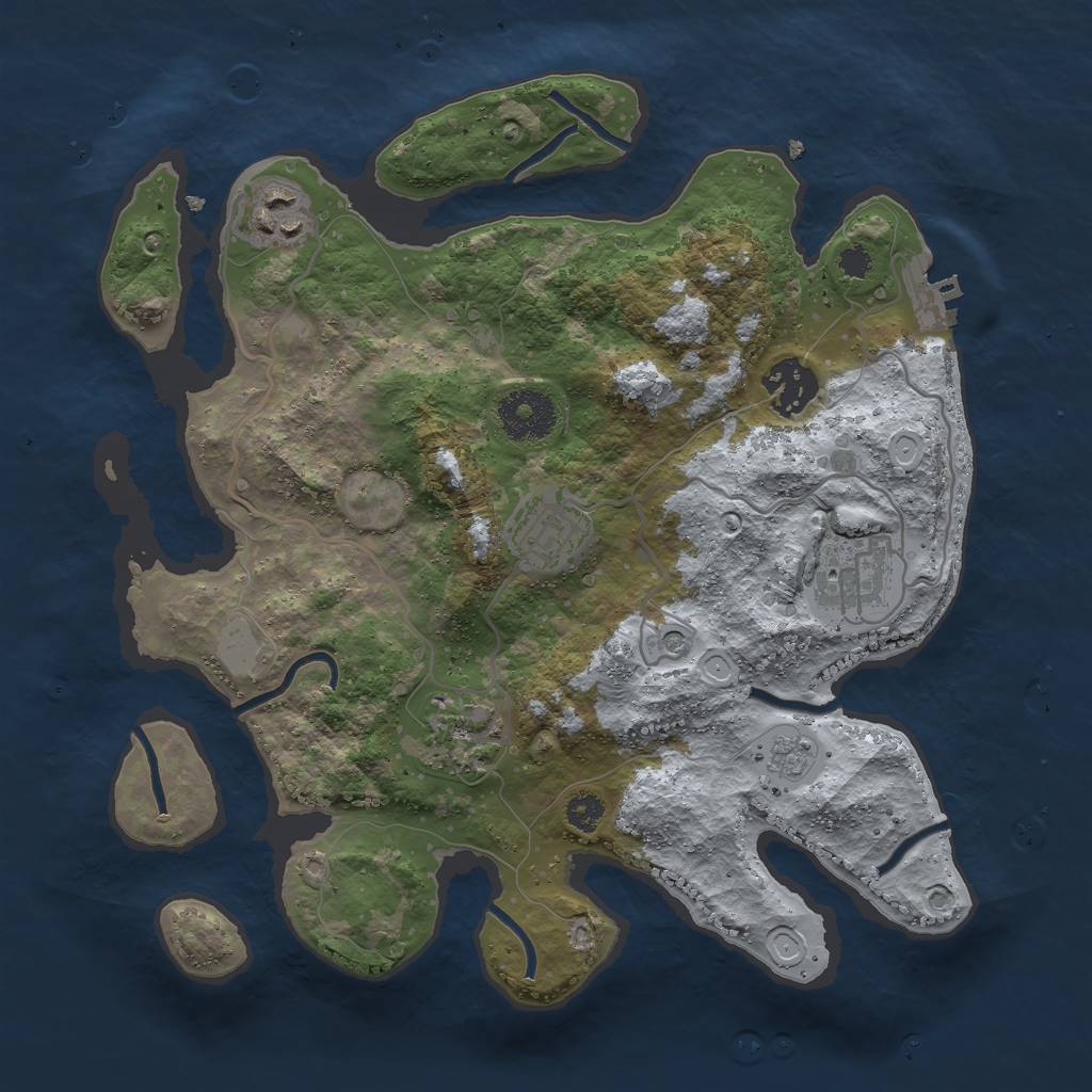 Rust Map: Procedural Map, Size: 3000, Seed: 539932598, 11 Monuments
