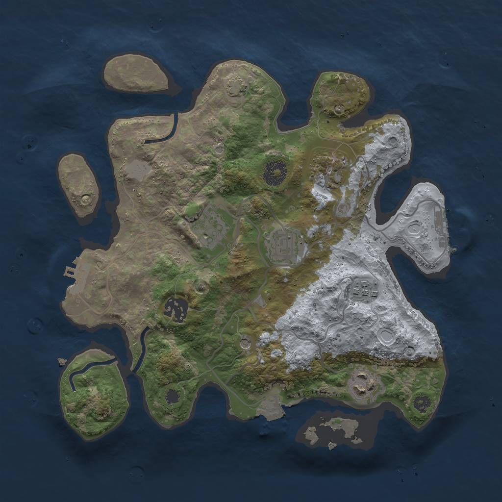 Rust Map: Procedural Map, Size: 3000, Seed: 9151531, 13 Monuments