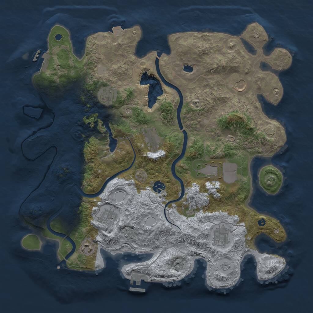 Rust Map: Procedural Map, Size: 4000, Seed: 453646, 15 Monuments