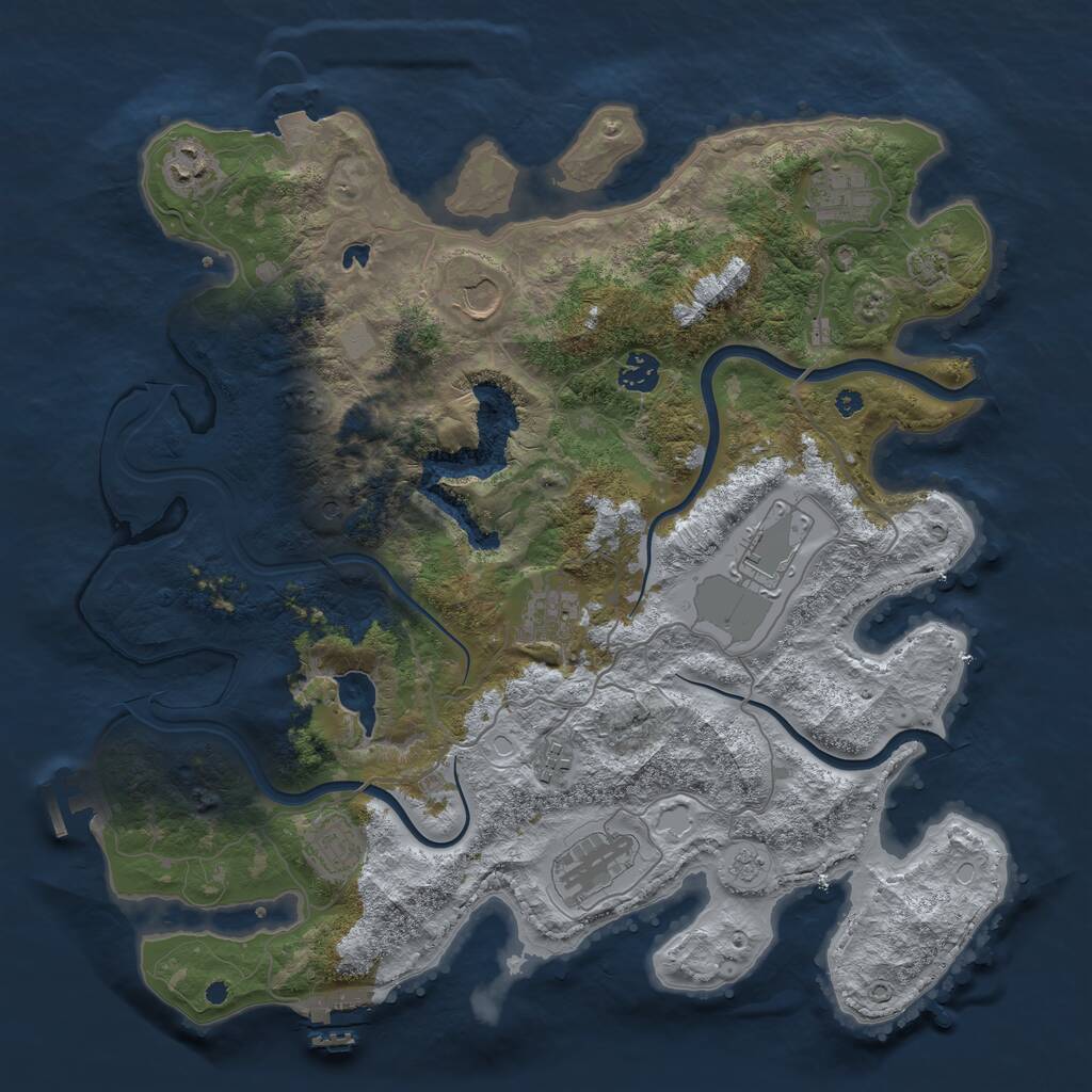 Rust Map: Procedural Map, Size: 4000, Seed: 134037, 15 Monuments