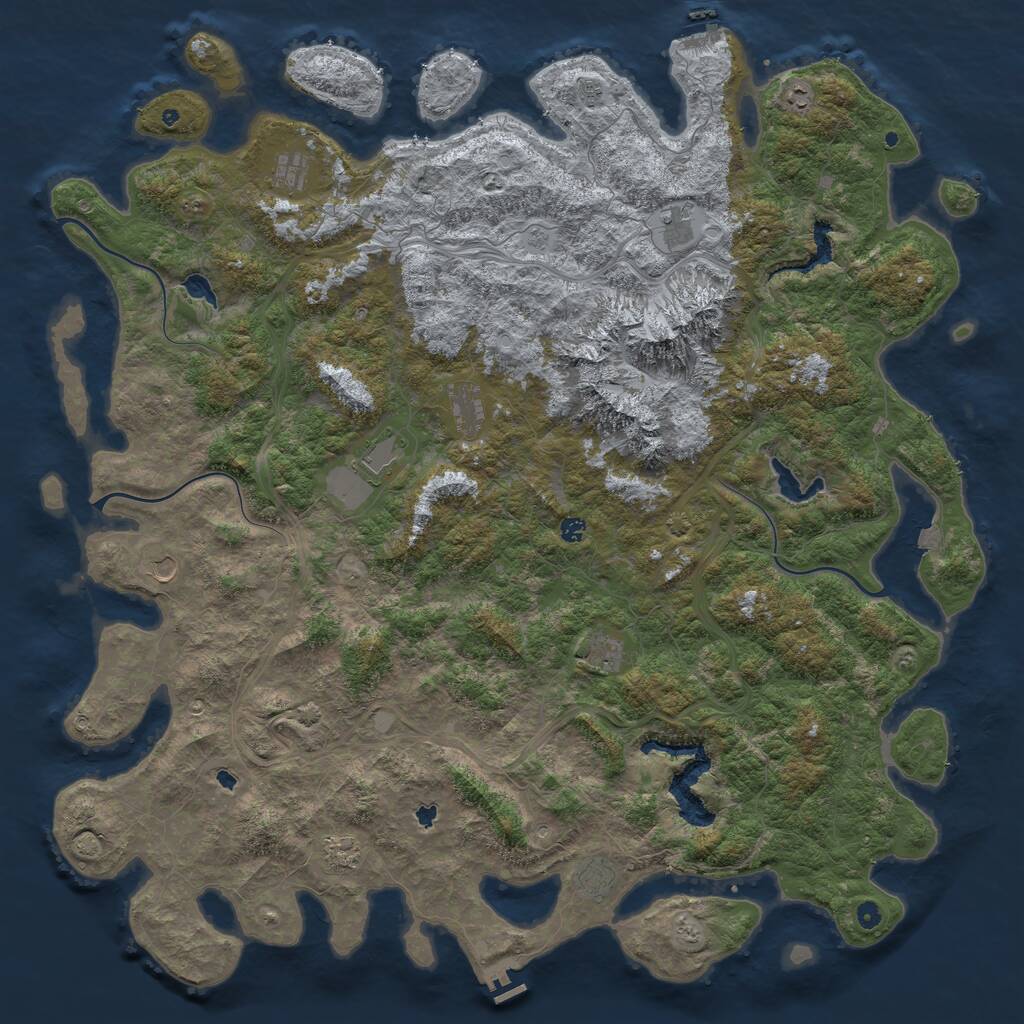 Rust Map: Procedural Map, Size: 6000, Seed: 1216671471, 17 Monuments